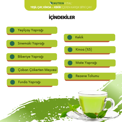 Detox çayı içindekiler doğal ve sağlıklı bileşenlerden oluşur. Bu çay, vücudu arındırmaya yardımcı olmak için özel olarak seçilmiş bitkiler içerir.