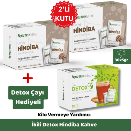 İkili Paket Hindiba Detox Kahvesi Detox Çayı Hediyeli